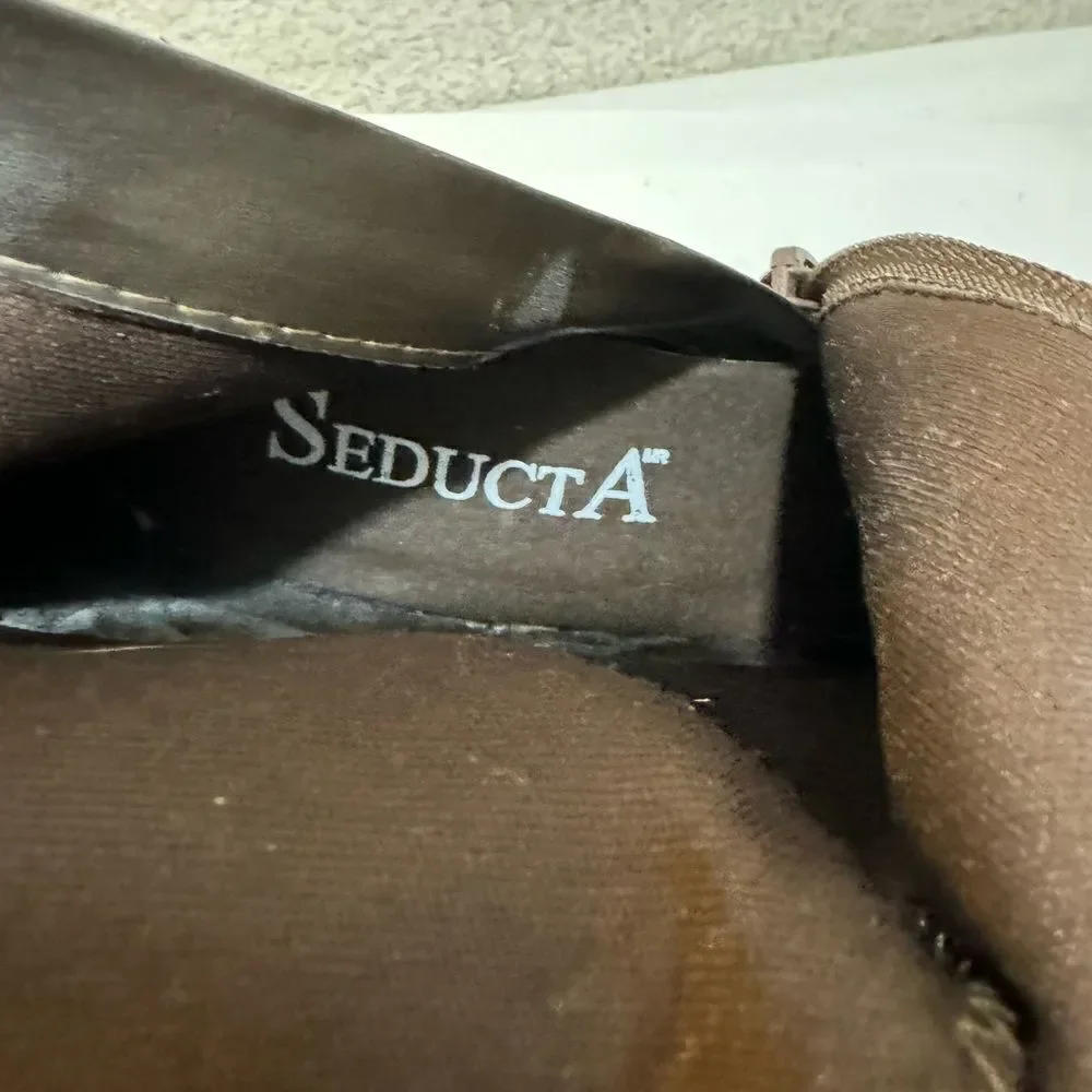 Seducta platform leather heeled  boots size 24 ,5/ 8,5 US